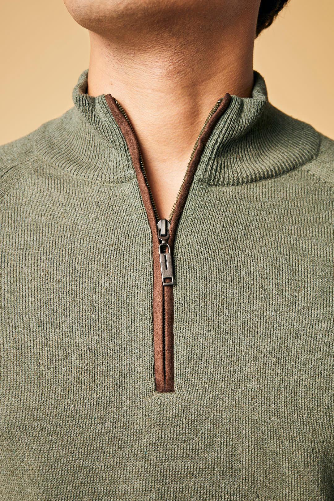 Suéter San Francisco en algodón regenerado halfzip – Hombre